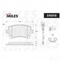 Тормозные колодки дисковые, комплект MILES 8EVL XS E410119 1420605110 - Изображение 2