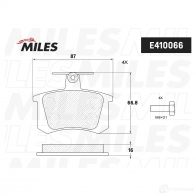 Тормозные колодки дисковые, комплект MILES E410066 1420603474 7F0RBW P - Изображение 2