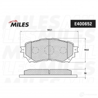 Тормозные колодки дисковые, комплект MILES E400652 X56A S 1438140794 - Изображение 2
