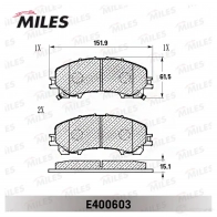 Тормозные колодки дисковые, комплект MILES B3G 4L 1438140810 E400603 - Изображение 2