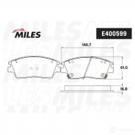 Тормозные колодки дисковые, комплект MILES 1438140813 E400599 XZP AD - Изображение 2