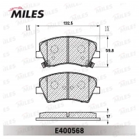 Тормозные колодки дисковые, комплект MILES 1436967741 NJ EOCD E400568 - Изображение 2
