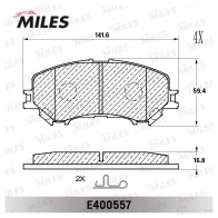 Тормозные колодки дисковые, комплект MILES 1437174136 E400557 C 3Q3BW - Изображение 2