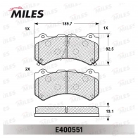 Тормозные колодки дисковые, комплект MILES DQP CIM E400551 1436967736 - Изображение 2
