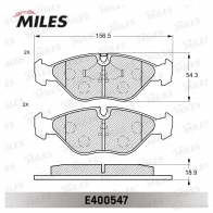 Тормозные колодки дисковые, комплект MILES Q 6RUK E400547 1436967732 - Изображение 1