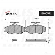 Тормозные колодки дисковые, комплект MILES E400542 1436967728 A DNV2C - Изображение 2