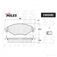 Тормозные колодки дисковые, комплект MILES E400485 5W N4BC 1420605026 - Изображение 2