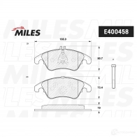 Тормозные колодки дисковые, комплект MILES 1420604953 PR8UW 1X E400458 - Изображение 2