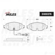Тормозные колодки дисковые, комплект MILES 1420603458 Y 8L6G9 E400376 - Изображение 2