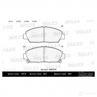 Тормозные колодки дисковые, комплект MILES SZ1W CP0 E400324 1420604593 - Изображение 2