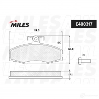 Тормозные колодки дисковые, комплект MILES E400317 1420605046 HO85J J - Изображение 2