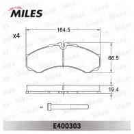 Тормозные колодки дисковые, комплект MILES E400303 N0J 416 1420604895 - Изображение 2