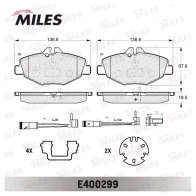 Тормозные колодки дисковые, комплект MILES E400299 1420604959 OOUQ 5 - Изображение 2