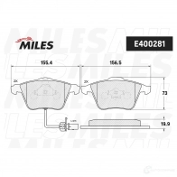 Тормозные колодки дисковые, комплект MILES 1420603470 E400281 DV1Y2H M - Изображение 2
