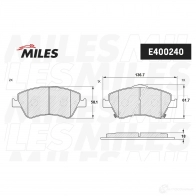 Тормозные колодки дисковые, комплект MILES 1420605068 E400240 QVV57 4 - Изображение 2