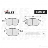 Тормозные колодки дисковые, комплект MILES JK OAK E400236 1420604894 - Изображение 2