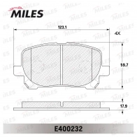Тормозные колодки дисковые, комплект MILES E400232 F3CZ JUS 1420605074 - Изображение 2