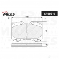 Тормозные колодки дисковые, комплект MILES E400216 1420605091 OB V6SHB - Изображение 2