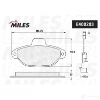 Тормозные колодки дисковые, комплект MILES E400203 1420603536 XS1U 5 - Изображение 2
