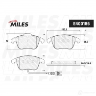 Тормозные колодки дисковые, комплект MILES OA 6AABI E400186 1420603472 - Изображение 2