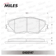 Тормозные колодки дисковые, комплект MILES E400147 T9M 94IM 1420605099 - Изображение 2