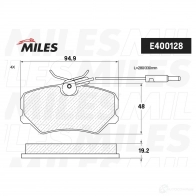 Тормозные колодки дисковые, комплект MILES E400128 ZQ3 DOQA 1420605028 - Изображение 2