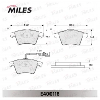 Тормозные колодки дисковые, комплект MILES E400116 1420605111 M4 BTM - Изображение 2