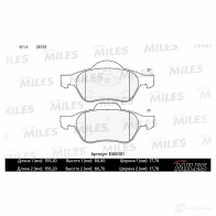 Тормозные колодки дисковые, комплект MILES E400101 BV ZN0X 1420605043