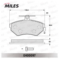 Тормозные колодки дисковые, комплект MILES E400097 OYE 0R7 1420603460 - Изображение 2