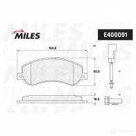 Тормозные колодки дисковые, комплект MILES 1420604582 E400091 2Z ZHAL - Изображение 2