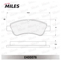 Тормозные колодки дисковые, комплект MILES WFO 4KS8 1420603520 E400076 - Изображение 2
