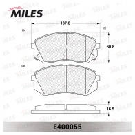 Тормозные колодки дисковые, комплект MILES 1420604884 X 47DF6 E400055 - Изображение 2