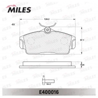 Тормозные колодки дисковые, комплект MILES 1420604986 4O8 UEE E400016 - Изображение 2