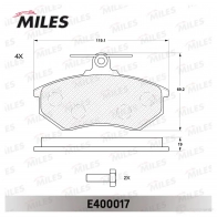 Тормозные колодки дисковые, комплект MILES 1420603475 E400017 H 9SO266 - Изображение 2