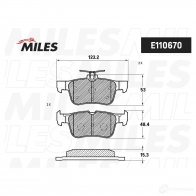 Тормозные колодки дисковые, комплект MILES CI3E B E110670 1438140829 - Изображение 2