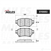 Тормозные колодки дисковые, комплект MILES E110653 Mazda 6 (GJ, GL) 3 Универсал 2.5 192 л.с. 2012 – 2024 0 ADIT