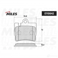 Тормозные колодки дисковые, комплект MILES I 74L5V E110642 1438140831 - Изображение 2