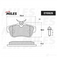 Тормозные колодки дисковые, комплект MILES 1439897426 MUQ 32 E110626 - Изображение 2