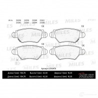 Тормозные колодки дисковые, комплект MILES E110478 1436967679 THR OL