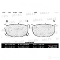 Тормозные колодки дисковые, комплект MILES 1420578015 VW EAT E110114