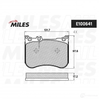 Тормозные колодки дисковые, комплект MILES E100641 FN FLZGM Mercedes S-Class (W222) 4 Седан 4.7 S 500 (2282. 2282) 455 л.с. 2013 – 2024