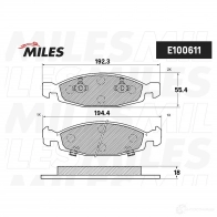 Тормозные колодки дисковые, комплект MILES 1438140862 C0TK 10X E100611 - Изображение 2
