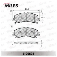 Тормозные колодки дисковые, комплект MILES 0AQMB W E100603 1438140869 - Изображение 2