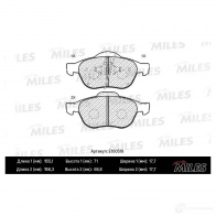 Тормозные колодки дисковые, комплект MILES MRQN3V D E100518 1436967623