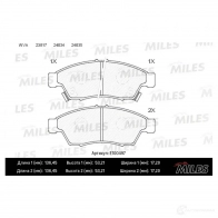 Тормозные колодки дисковые, комплект MILES E100497 1436967613 S DI5DK