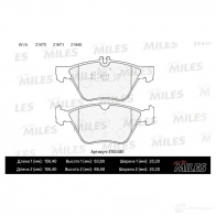 Тормозные колодки дисковые, комплект MILES J484Z2 J Mercedes CLK (A208) 1 Кабриолет 3.2 320 (2065) 218 л.с. 1998 – 2002 E100461