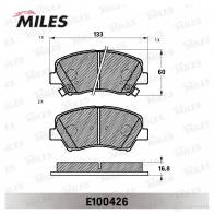 Тормозные колодки дисковые, комплект MILES 1438140880 ACV13 3Q E100426 - Изображение 2