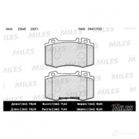Тормозные колодки дисковые, комплект MILES 1420603310 E100318 XY 1QDMF
