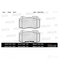 Тормозные колодки дисковые, комплект MILES 1420578048 XFT HB E100285