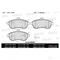 Тормозные колодки дисковые, комплект MILES 1420603285 3CGNMJ Y E100256